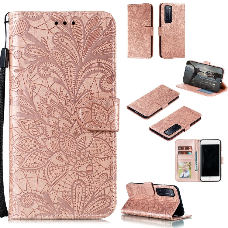Lace Flower Embossing Pattern Horizontal Flip Leather Case , with Holder & Card Slots & Wallet & Photo Frame & Lanyard, For Huawei Enjoy 10e, For Xiaomi Redmi K30 Pro, For Xiaomi Redmi Note 9 Pro, For Xiaomi Redmi Note 9 Pro Max, For Xiaomi Redmi Note ...