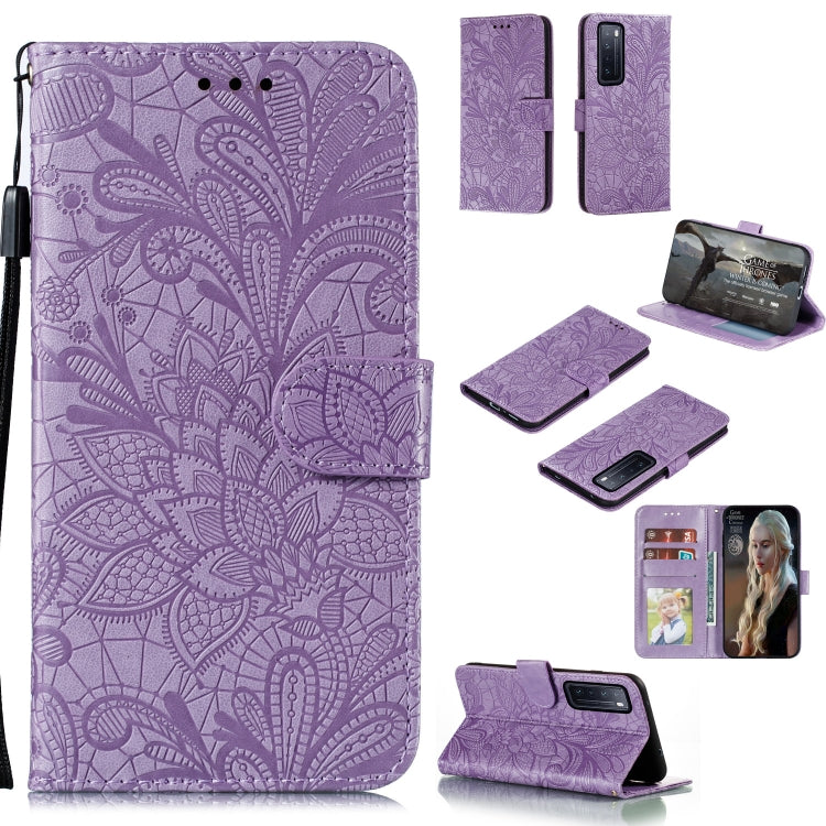 Lace Flower Embossing Pattern Horizontal Flip Leather Case , with Holder & Card Slots & Wallet & Photo Frame & Lanyard, For Huawei Enjoy 10e, For Xiaomi Redmi K30 Pro, For Xiaomi Redmi Note 9 Pro, For Xiaomi Redmi Note 9 Pro Max, For Xiaomi Redmi Note ...