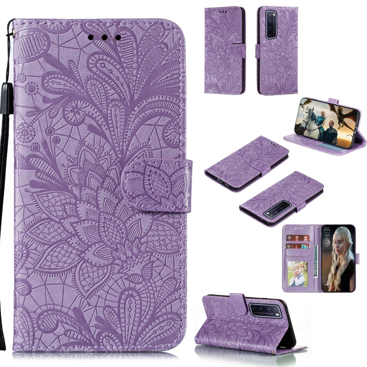 Lace Flower Embossing Pattern Horizontal Flip Leather Case , with Holder & Card Slots & Wallet & Photo Frame & Lanyard, For Huawei Enjoy 10e, For Xiaomi Redmi K30 Pro, For Xiaomi Redmi Note 9 Pro, For Xiaomi Redmi Note 9 Pro Max, For Xiaomi Redmi Note ...