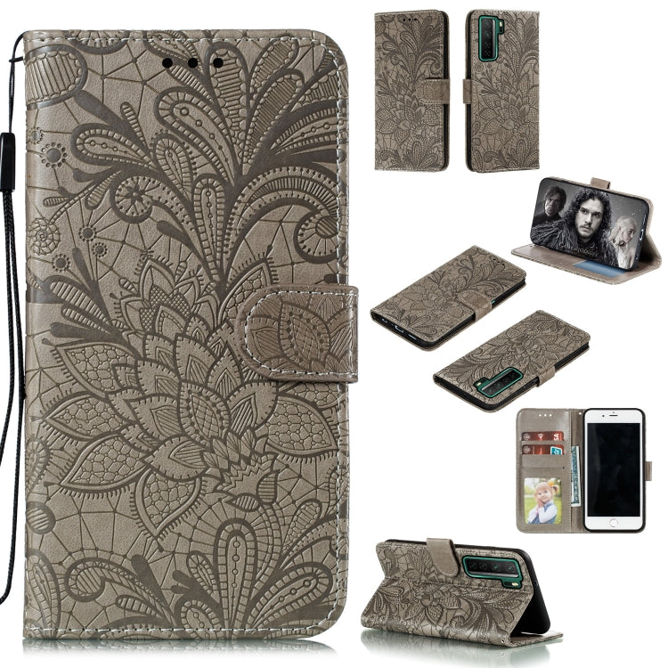 Lace Flower Embossing Pattern Horizontal Flip Leather Case , with Holder & Card Slots & Wallet & Photo Frame & Lanyard, For Huawei Enjoy 10e, For Xiaomi Redmi K30 Pro, For Xiaomi Redmi Note 9 Pro, For Xiaomi Redmi Note 9 Pro Max, For Xiaomi Redmi Note ...