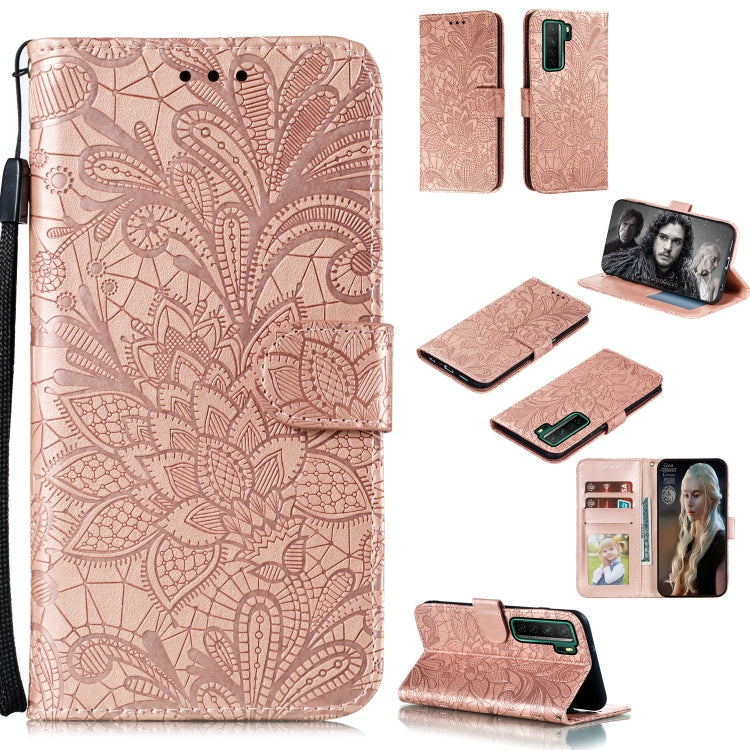 Lace Flower Embossing Pattern Horizontal Flip Leather Case , with Holder & Card Slots & Wallet & Photo Frame & Lanyard, For Huawei Enjoy 10e, For Xiaomi Redmi K30 Pro, For Xiaomi Redmi Note 9 Pro, For Xiaomi Redmi Note 9 Pro Max, For Xiaomi Redmi Note ...