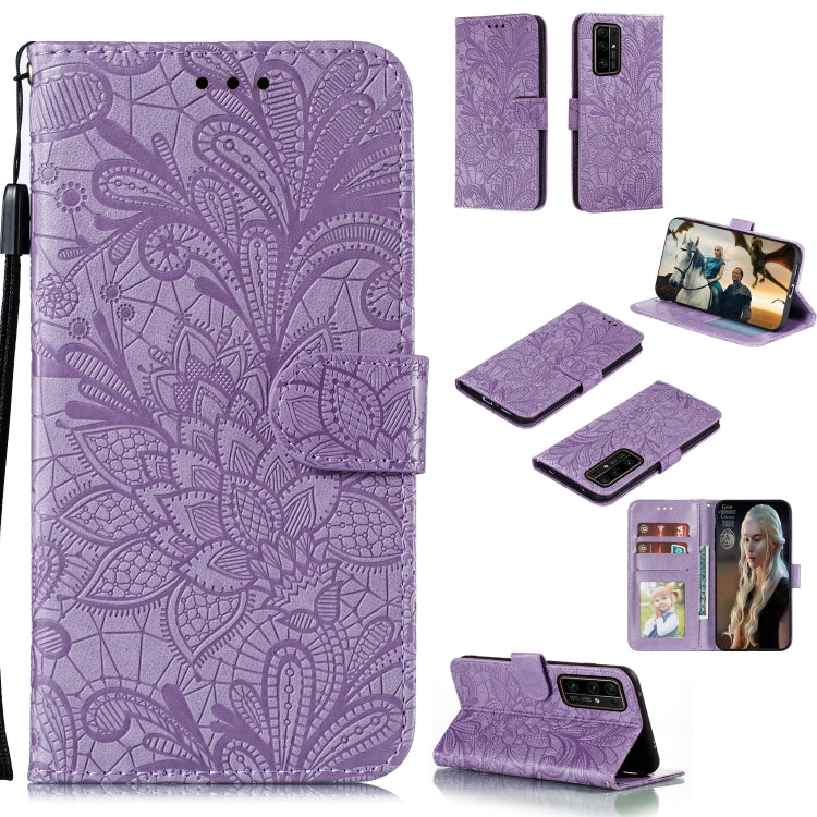 Lace Flower Embossing Pattern Horizontal Flip Leather Case , with Holder & Card Slots & Wallet & Photo Frame & Lanyard, For Huawei Enjoy 10e, For Xiaomi Redmi K30 Pro, For Xiaomi Redmi Note 9 Pro, For Xiaomi Redmi Note 9 Pro Max, For Xiaomi Redmi Note ...