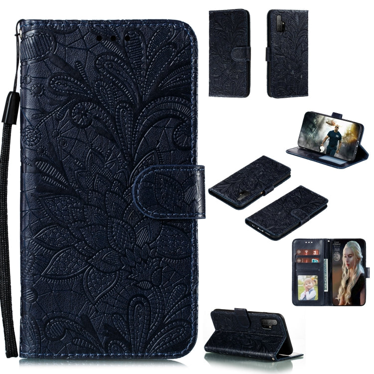 Lace Flower Embossing Pattern Horizontal Flip Leather Case , with Holder & Card Slots & Wallet & Photo Frame & Lanyard, For Huawei Enjoy 10e, For Xiaomi Redmi K30 Pro, For Xiaomi Redmi Note 9 Pro, For Xiaomi Redmi Note 9 Pro Max, For Xiaomi Redmi Note ...