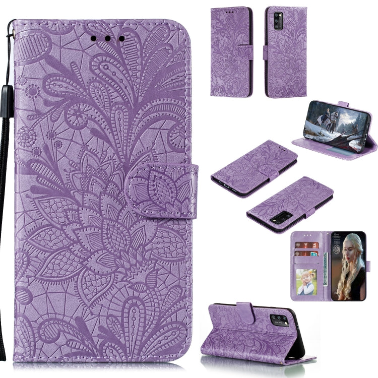 Lace Flower Embossing Pattern Horizontal Flip Leather Case , with Holder & Card Slots & Wallet & Photo Frame & Lanyard, For Huawei Enjoy 10e, For Xiaomi Redmi K30 Pro, For Xiaomi Redmi Note 9 Pro, For Xiaomi Redmi Note 9 Pro Max, For Xiaomi Redmi Note ...