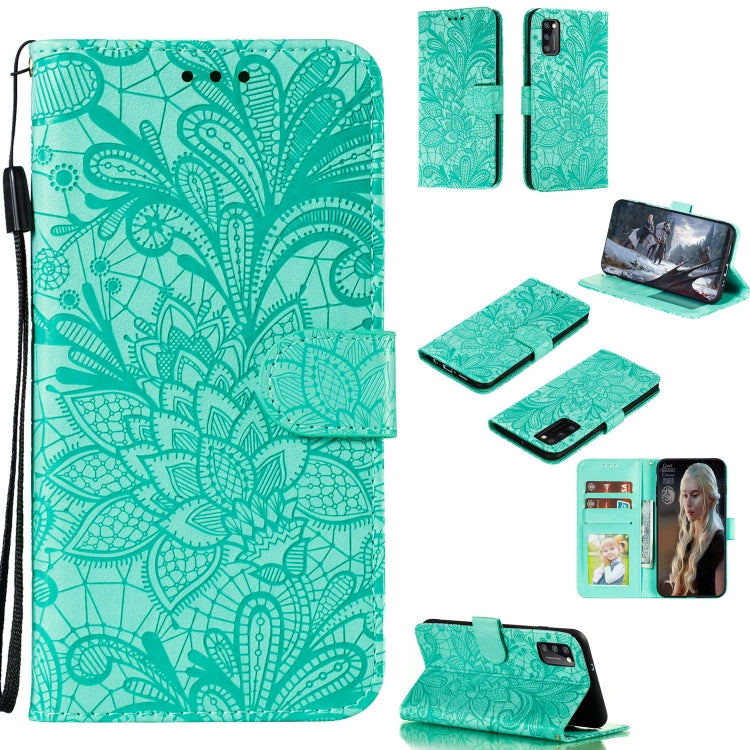 Lace Flower Embossing Pattern Horizontal Flip Leather Case , with Holder & Card Slots & Wallet & Photo Frame & Lanyard, For Huawei Enjoy 10e, For Xiaomi Redmi K30 Pro, For Xiaomi Redmi Note 9 Pro, For Xiaomi Redmi Note 9 Pro Max, For Xiaomi Redmi Note ...
