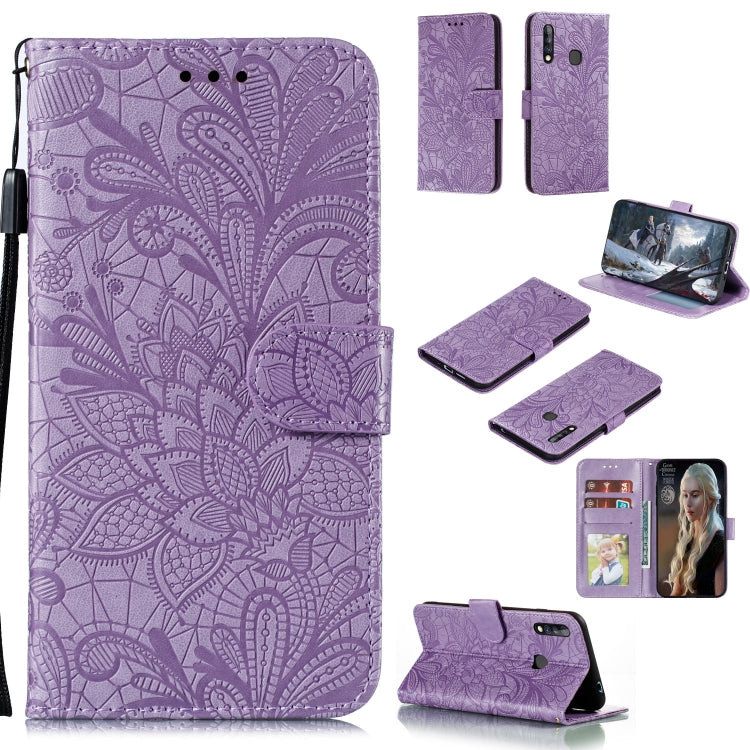 Lace Flower Embossing Pattern Horizontal Flip Leather Case , with Holder & Card Slots & Wallet & Photo Frame & Lanyard, For Huawei Enjoy 10e, For Xiaomi Redmi K30 Pro, For Xiaomi Redmi Note 9 Pro, For Xiaomi Redmi Note 9 Pro Max, For Xiaomi Redmi Note ...