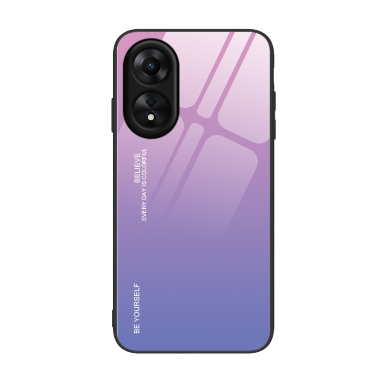 For OPPO A17 Gradient Color Glass Phone Case, For OPPO A17