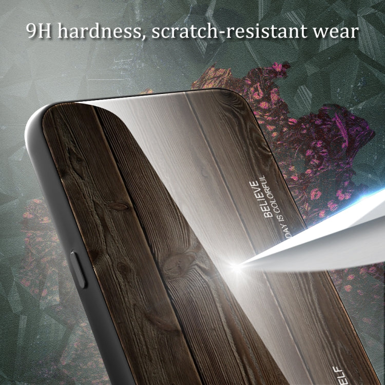 For Samsung Galaxy A04 Wood Grain Glass Phone Case