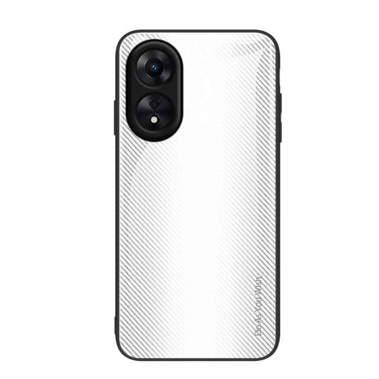 For OPPO A17 Texture Gradient Glass TPU Phone Case