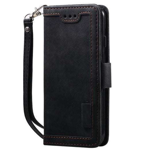 Retro Splicing Horizontal Flip Leather Case with Card Slots & Holder & Wallet