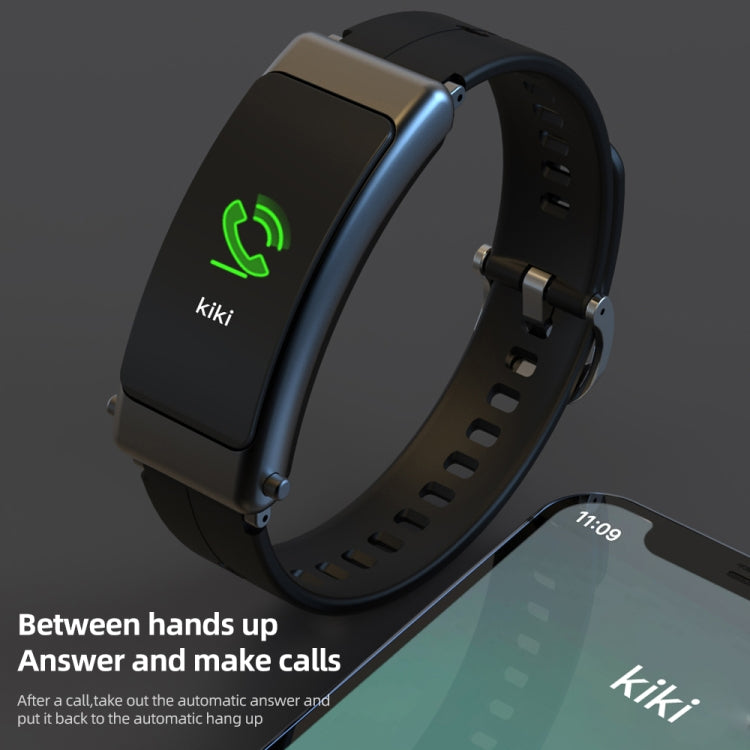 K50+ 0.96 inch Leather Band Earphone Detachable Life Waterproof Smart Watch Support Bluetooth Call