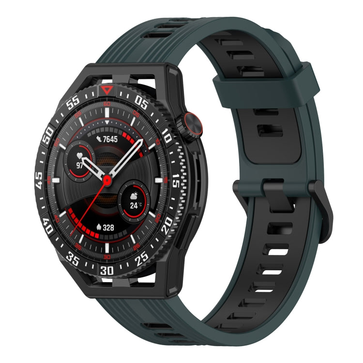 22mm Two-color Stripe Silicone Watch Band