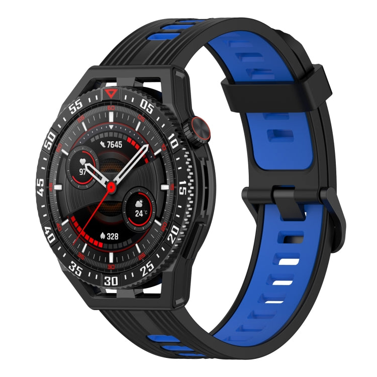 22mm Two-color Stripe Silicone Watch Band