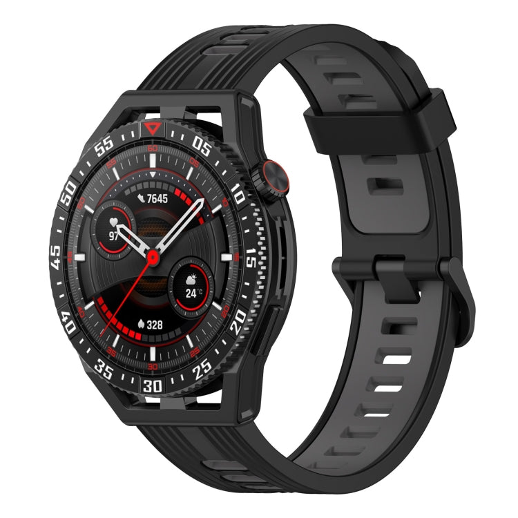 22mm Two-color Stripe Silicone Watch Band