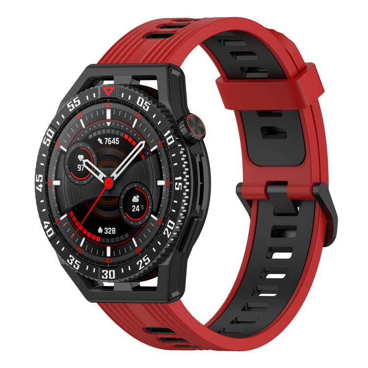 22mm Two-color Stripe Silicone Watch Band
