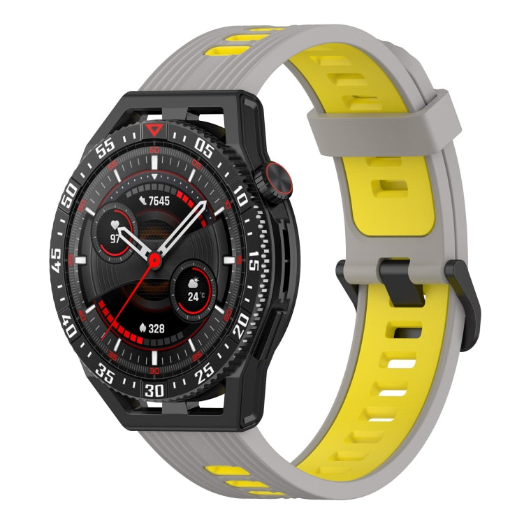 22mm Two-color Stripe Silicone Watch Band