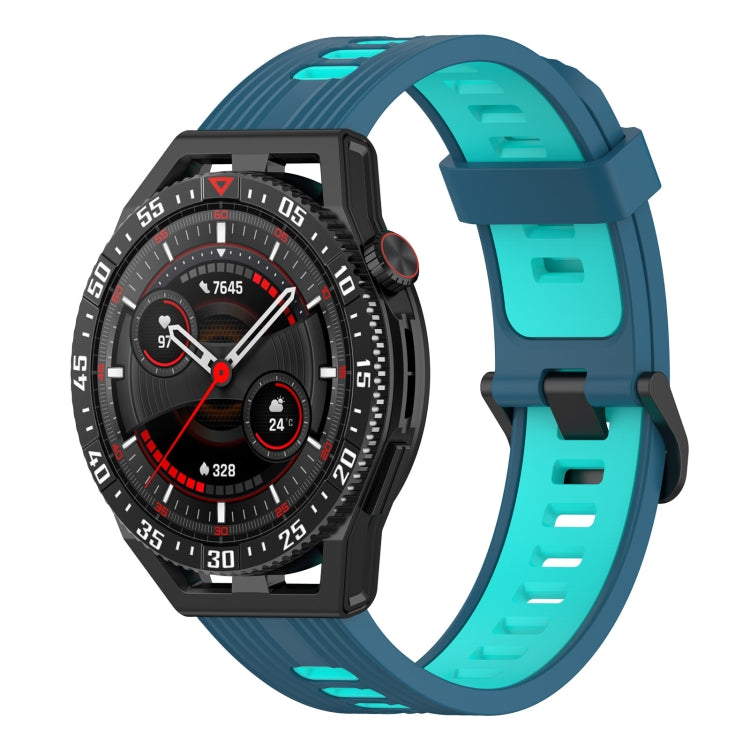 22mm Two-color Stripe Silicone Watch Band