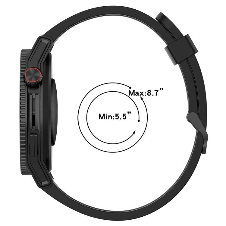 22mm Two-color Stripe Silicone Watch Band