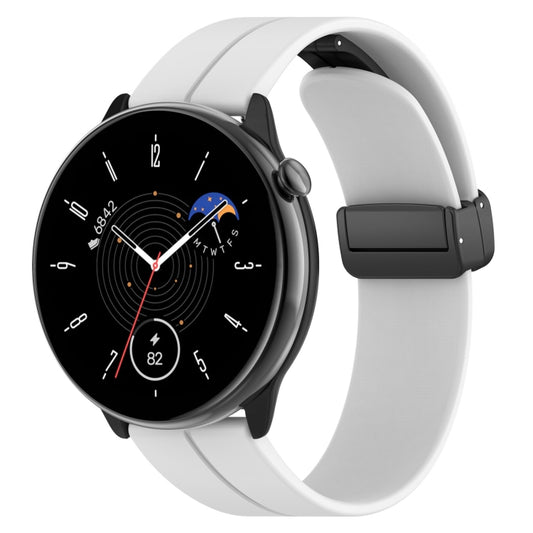 Magnetic Fold Clasp Black Buckle Silicone Watch Band