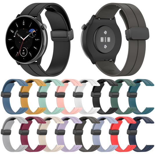 Magnetic Fold Clasp Black Buckle Silicone Watch Band