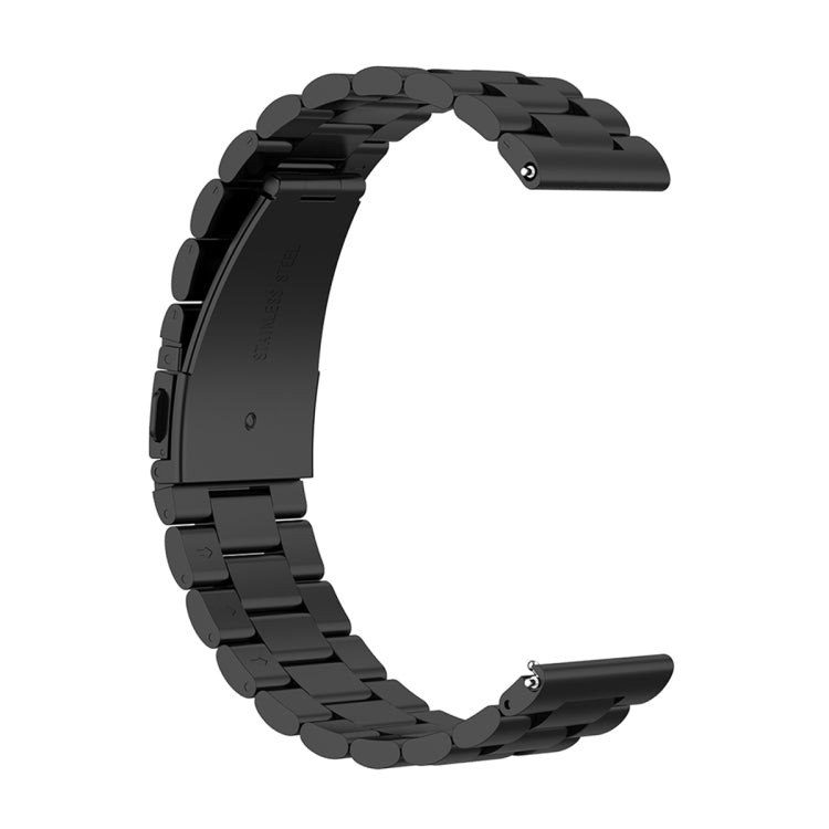22mm Three Bead Stainless Steel Metal Watch Band