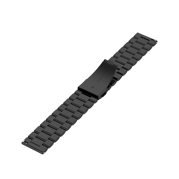 22mm Three Bead Stainless Steel Metal Watch Band