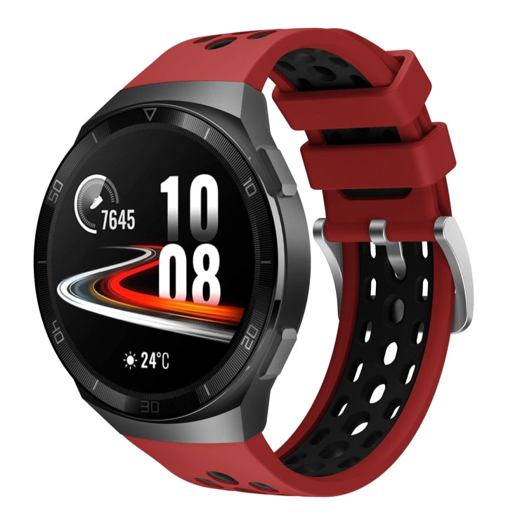 Two Color Round Hole Silicone Watch Band