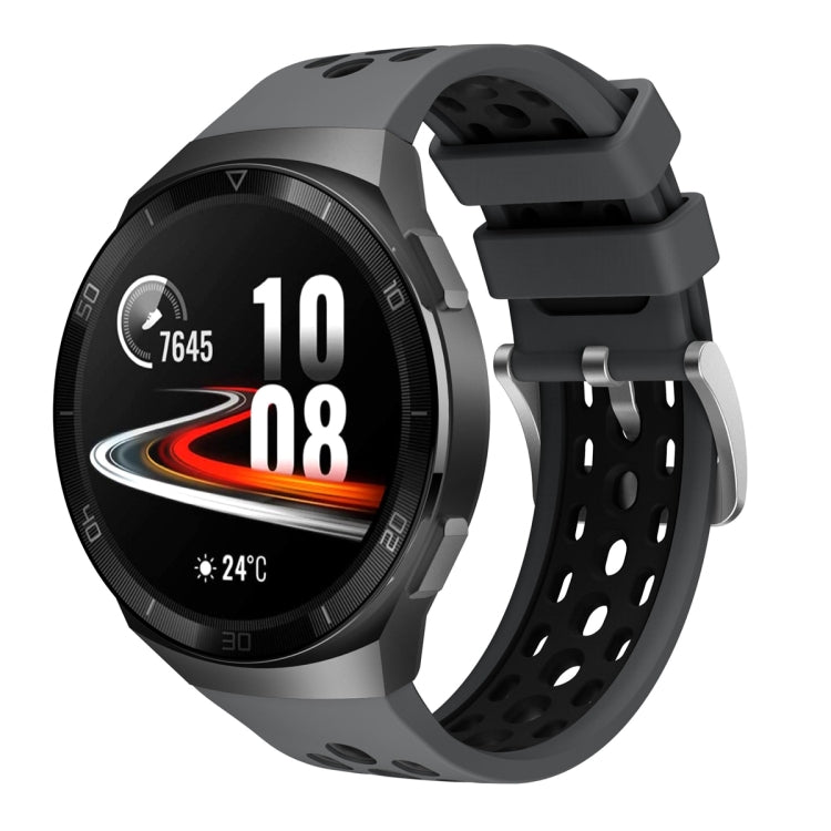 Two Color Round Hole Silicone Watch Band