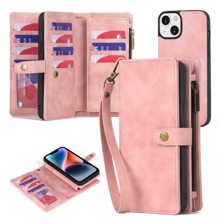 Zipper Wallet Magnetic Detachable Leather Phone Case, For iPhone 14, For iPhone 14 Pro, For iPhone 14 Plus, For iPhone 14 Pro Max, For iPhone 13, For iPhone 13 Pro, For iPhone 13 Pro Max, For iPhone 12 / 12 Pro, For iPhone 12 Pro Max, For iPhone 11����...