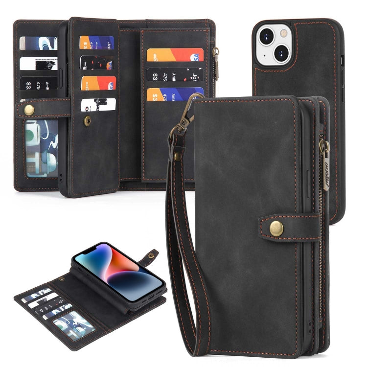 Zipper Wallet Magnetic Detachable Leather Phone Case, For iPhone 14, For iPhone 14 Pro, For iPhone 14 Plus, For iPhone 14 Pro Max, For iPhone 13, For iPhone 13 Pro, For iPhone 13 Pro Max, For iPhone 12 / 12 Pro, For iPhone 12 Pro Max, For iPhone 11����...