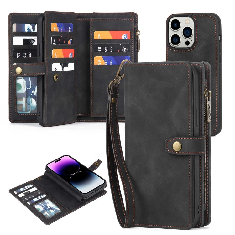 Zipper Wallet Magnetic Detachable Leather Phone Case, For iPhone 14, For iPhone 14 Pro, For iPhone 14 Plus, For iPhone 14 Pro Max, For iPhone 13, For iPhone 13 Pro, For iPhone 13 Pro Max, For iPhone 12 / 12 Pro, For iPhone 12 Pro Max, For iPhone 11����...