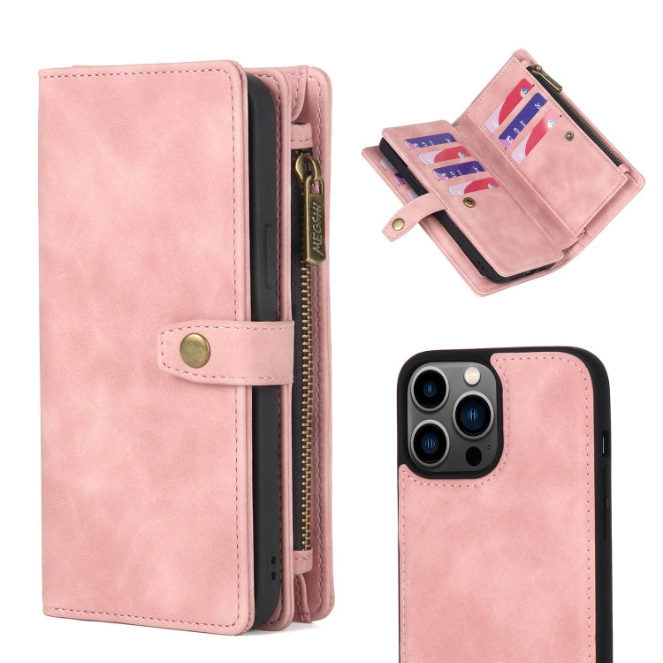 Zipper Wallet Magnetic Detachable Leather Phone Case, For iPhone 14, For iPhone 14 Pro, For iPhone 14 Plus, For iPhone 14 Pro Max, For iPhone 13, For iPhone 13 Pro, For iPhone 13 Pro Max, For iPhone 12 / 12 Pro, For iPhone 12 Pro Max, For iPhone 11����...