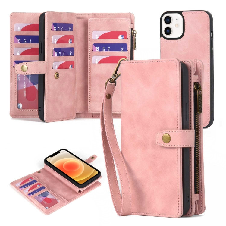 Zipper Wallet Magnetic Detachable Leather Phone Case, For iPhone 14, For iPhone 14 Pro, For iPhone 14 Plus, For iPhone 14 Pro Max, For iPhone 13, For iPhone 13 Pro, For iPhone 13 Pro Max, For iPhone 12 / 12 Pro, For iPhone 12 Pro Max, For iPhone 11����...