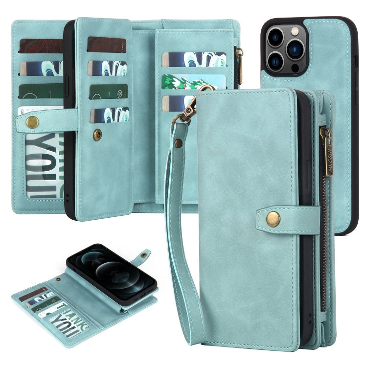 Zipper Wallet Magnetic Detachable Leather Phone Case, For iPhone 14, For iPhone 14 Pro, For iPhone 14 Plus, For iPhone 14 Pro Max, For iPhone 13, For iPhone 13 Pro, For iPhone 13 Pro Max, For iPhone 12 / 12 Pro, For iPhone 12 Pro Max, For iPhone 11����...