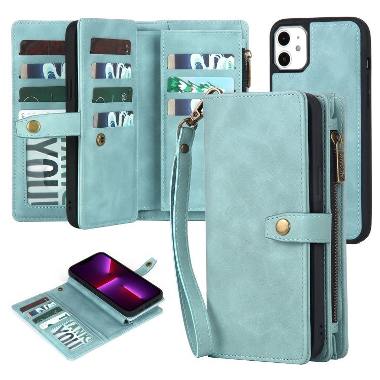 Zipper Wallet Magnetic Detachable Leather Phone Case, For iPhone 14, For iPhone 14 Pro, For iPhone 14 Plus, For iPhone 14 Pro Max, For iPhone 13, For iPhone 13 Pro, For iPhone 13 Pro Max, For iPhone 12 / 12 Pro, For iPhone 12 Pro Max, For iPhone 11����...