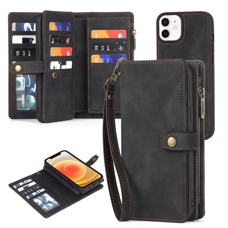 Zipper Wallet Magnetic Detachable Leather Phone Case, For iPhone 14, For iPhone 14 Pro, For iPhone 14 Plus, For iPhone 14 Pro Max, For iPhone 13, For iPhone 13 Pro, For iPhone 13 Pro Max, For iPhone 12 / 12 Pro, For iPhone 12 Pro Max, For iPhone 11����...