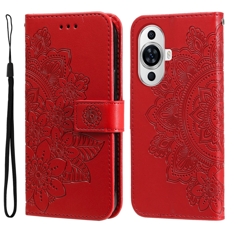 Seven-petal Flowers Embossing Leather Phone Case, For Huawei nova 13 Pro, For Huawei nova 13 / nova 12, For Huawei Enjoy 70 Pro, For Huawei Enjoy 70, For Huawei nova 11 SE, For Huawei nova 12 Pro, For Huawei Mate 60, For Huawei Mate 60 Pro�������������...