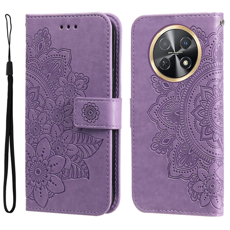 Seven-petal Flowers Embossing Leather Phone Case, For Huawei nova 13 Pro, For Huawei nova 13 / nova 12, For Huawei Enjoy 70 Pro, For Huawei Enjoy 70, For Huawei nova 11 SE, For Huawei nova 12 Pro, For Huawei Mate 60, For Huawei Mate 60 Pro�������������...