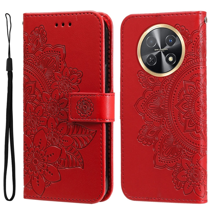 Seven-petal Flowers Embossing Leather Phone Case, For Huawei nova 13 Pro, For Huawei nova 13 / nova 12, For Huawei Enjoy 70 Pro, For Huawei Enjoy 70, For Huawei nova 11 SE, For Huawei nova 12 Pro, For Huawei Mate 60, For Huawei Mate 60 Pro�������������...