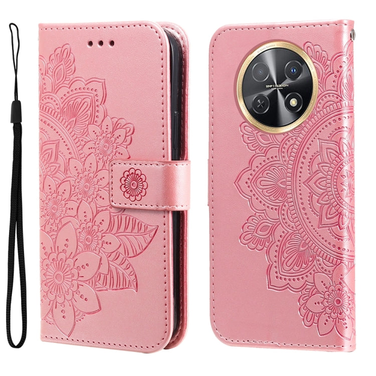 Seven-petal Flowers Embossing Leather Phone Case, For Huawei nova 13 Pro, For Huawei nova 13 / nova 12, For Huawei Enjoy 70 Pro, For Huawei Enjoy 70, For Huawei nova 11 SE, For Huawei nova 12 Pro, For Huawei Mate 60, For Huawei Mate 60 Pro�������������...