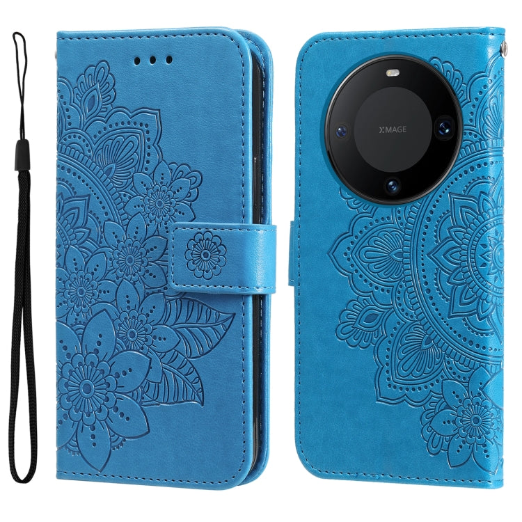 Seven-petal Flowers Embossing Leather Phone Case, For Huawei nova 13 Pro, For Huawei nova 13 / nova 12, For Huawei Enjoy 70 Pro, For Huawei Enjoy 70, For Huawei nova 11 SE, For Huawei nova 12 Pro, For Huawei Mate 60, For Huawei Mate 60 Pro�������������...