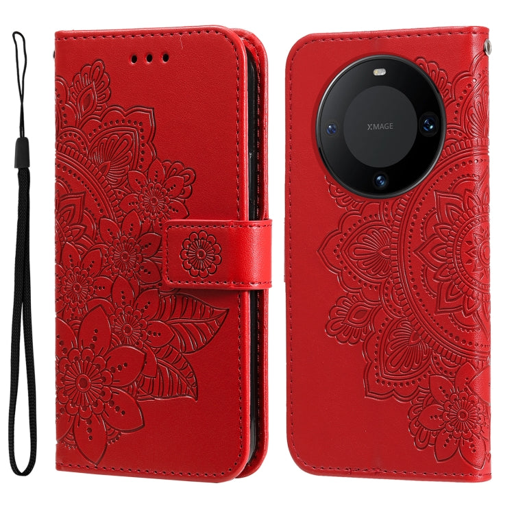 Seven-petal Flowers Embossing Leather Phone Case, For Huawei nova 13 Pro, For Huawei nova 13 / nova 12, For Huawei Enjoy 70 Pro, For Huawei Enjoy 70, For Huawei nova 11 SE, For Huawei nova 12 Pro, For Huawei Mate 60, For Huawei Mate 60 Pro�������������...