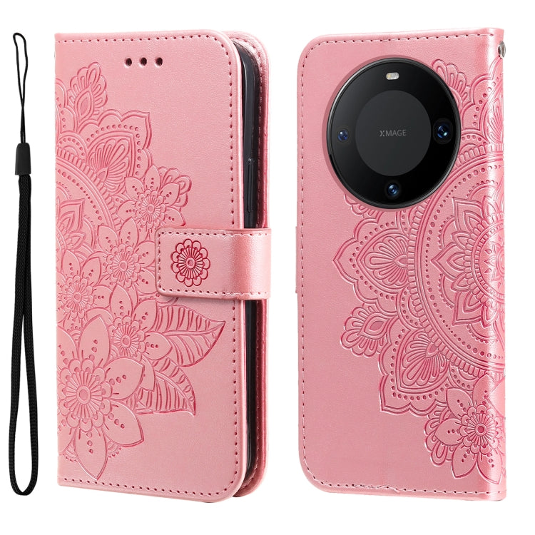 Seven-petal Flowers Embossing Leather Phone Case, For Huawei nova 13 Pro, For Huawei nova 13 / nova 12, For Huawei Enjoy 70 Pro, For Huawei Enjoy 70, For Huawei nova 11 SE, For Huawei nova 12 Pro, For Huawei Mate 60, For Huawei Mate 60 Pro�������������...