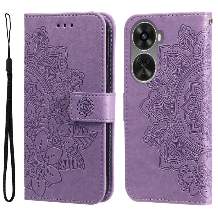 Seven-petal Flowers Embossing Leather Phone Case, For Huawei nova 13 Pro, For Huawei nova 13 / nova 12, For Huawei Enjoy 70 Pro, For Huawei Enjoy 70, For Huawei nova 11 SE, For Huawei nova 12 Pro, For Huawei Mate 60, For Huawei Mate 60 Pro�������������...
