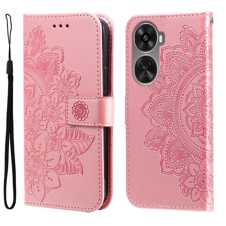 Seven-petal Flowers Embossing Leather Phone Case, For Huawei nova 13 Pro, For Huawei nova 13 / nova 12, For Huawei Enjoy 70 Pro, For Huawei Enjoy 70, For Huawei nova 11 SE, For Huawei nova 12 Pro, For Huawei Mate 60, For Huawei Mate 60 Pro�������������...