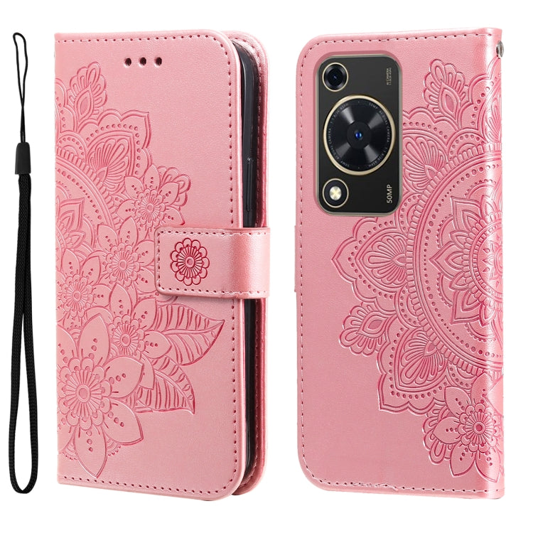 Seven-petal Flowers Embossing Leather Phone Case, For Huawei nova 13 Pro, For Huawei nova 13 / nova 12, For Huawei Enjoy 70 Pro, For Huawei Enjoy 70, For Huawei nova 11 SE, For Huawei nova 12 Pro, For Huawei Mate 60, For Huawei Mate 60 Pro�������������...