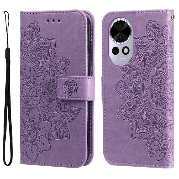 Seven-petal Flowers Embossing Leather Phone Case, For Huawei nova 13 Pro, For Huawei nova 13 / nova 12, For Huawei Enjoy 70 Pro, For Huawei Enjoy 70, For Huawei nova 11 SE, For Huawei nova 12 Pro, For Huawei Mate 60, For Huawei Mate 60 Pro�������������...