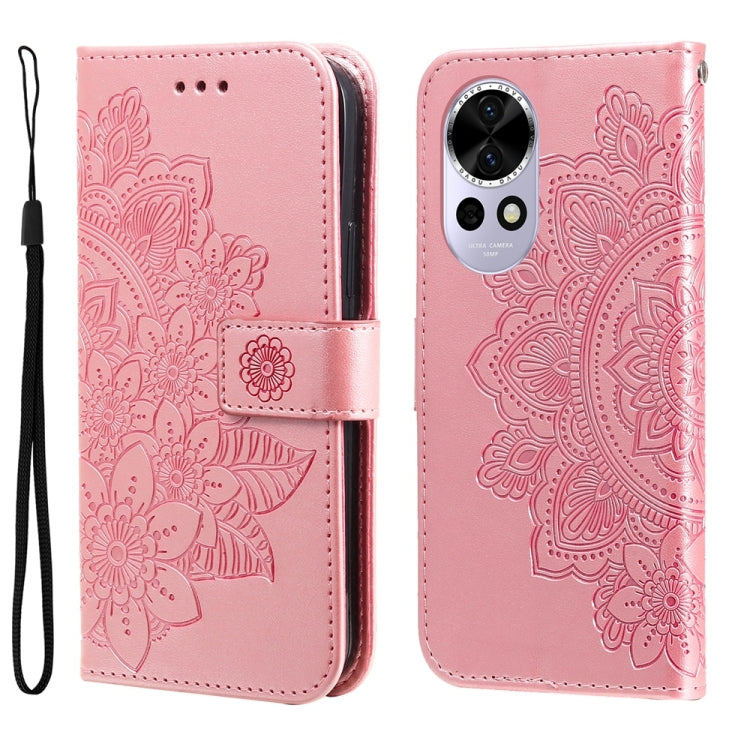 Seven-petal Flowers Embossing Leather Phone Case, For Huawei nova 13 Pro, For Huawei nova 13 / nova 12, For Huawei Enjoy 70 Pro, For Huawei Enjoy 70, For Huawei nova 11 SE, For Huawei nova 12 Pro, For Huawei Mate 60, For Huawei Mate 60 Pro�������������...