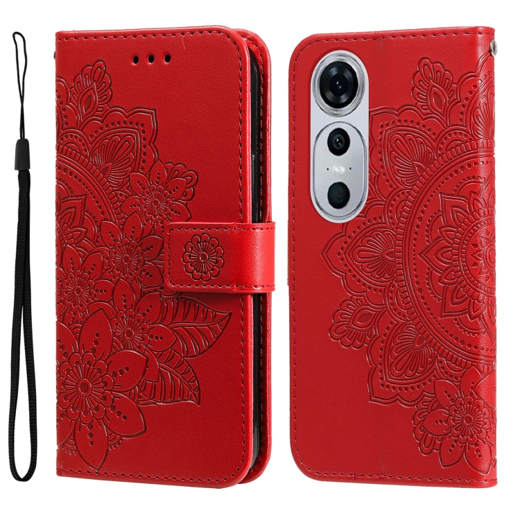 Seven-petal Flowers Embossing Leather Phone Case, For Huawei nova 13 Pro, For Huawei nova 13 / nova 12, For Huawei Enjoy 70 Pro, For Huawei Enjoy 70, For Huawei nova 11 SE, For Huawei nova 12 Pro, For Huawei Mate 60, For Huawei Mate 60 Pro�������������...