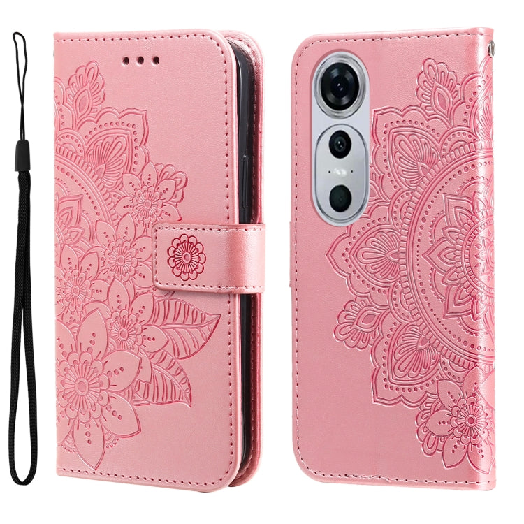 Seven-petal Flowers Embossing Leather Phone Case, For Huawei nova 13 Pro, For Huawei nova 13 / nova 12, For Huawei Enjoy 70 Pro, For Huawei Enjoy 70, For Huawei nova 11 SE, For Huawei nova 12 Pro, For Huawei Mate 60, For Huawei Mate 60 Pro�������������...